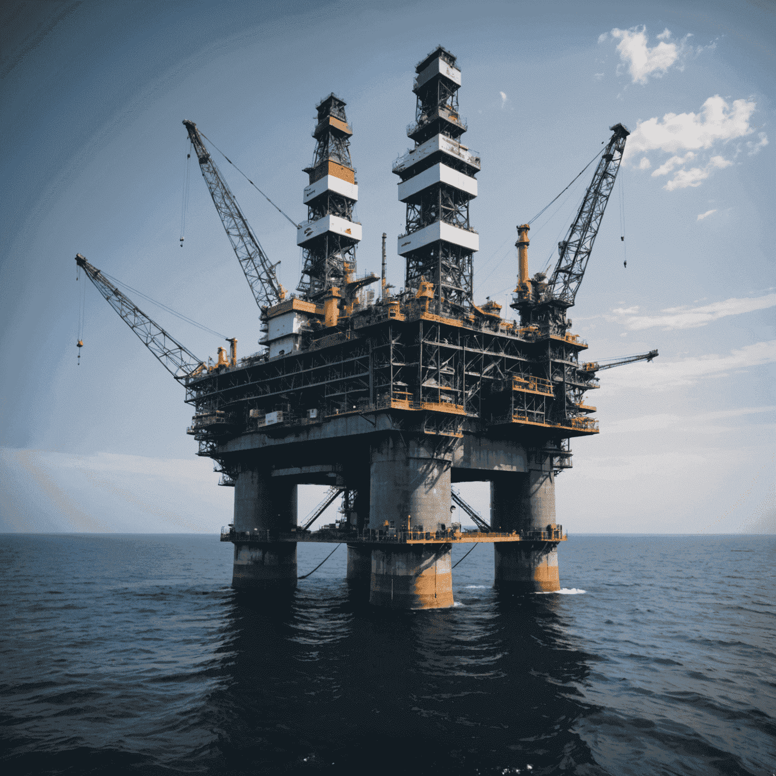 Imagine cu o platformă petrolieră modernă în Marea Neagră, simbolizând noile oportunități de explorare offshore pentru România